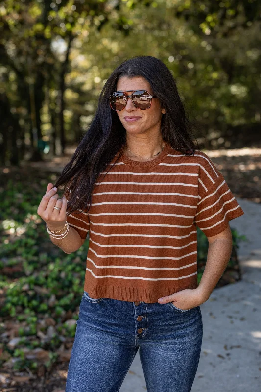 Sweet Love Rust Striped Top