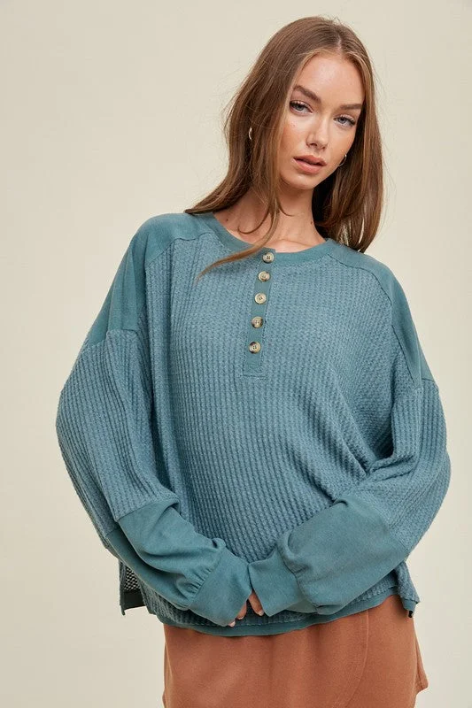 Waffle Knit Trends Pistachio Top