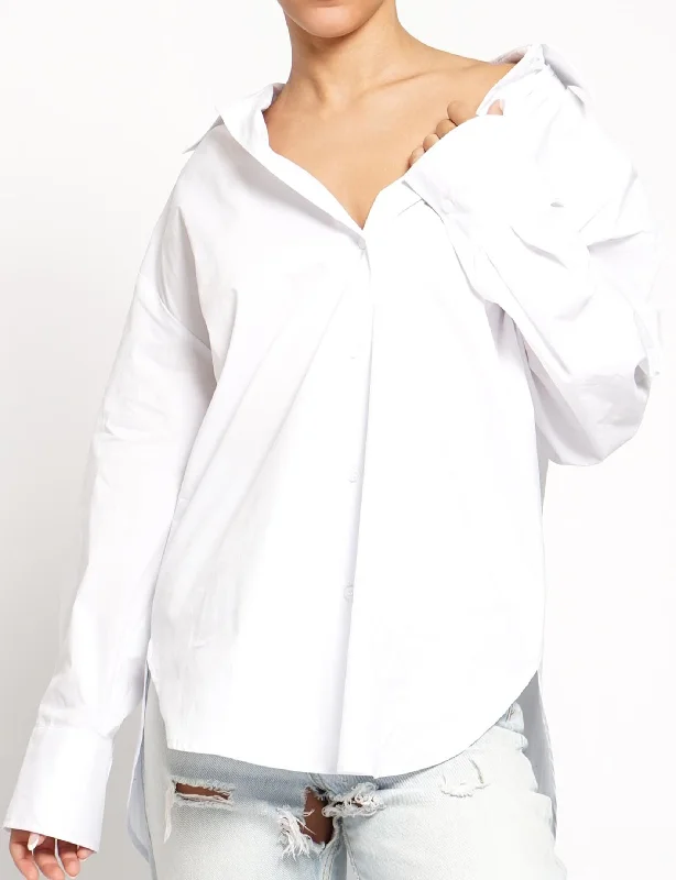 Oversized Joey Button Down Shirt, White