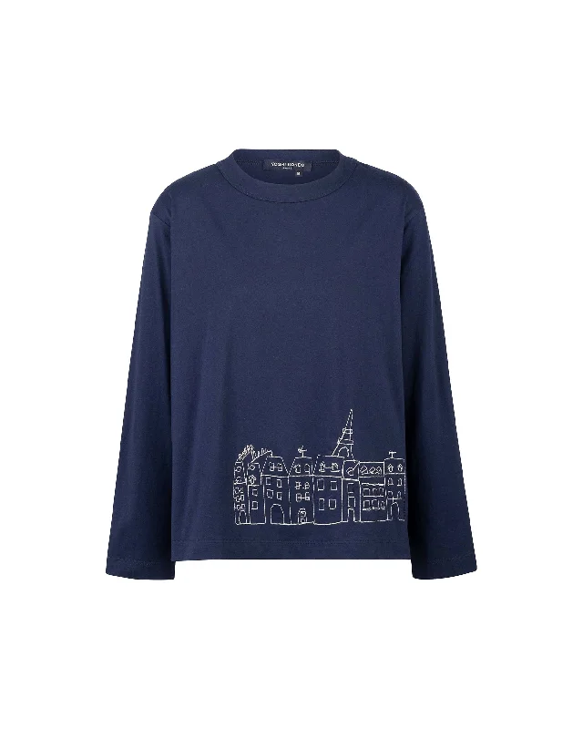 YOSHI KONDO Long Sleeve Tee- Paris Landscape