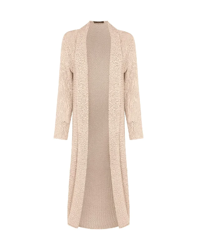 Knit Midi Long Cardigan - Off White