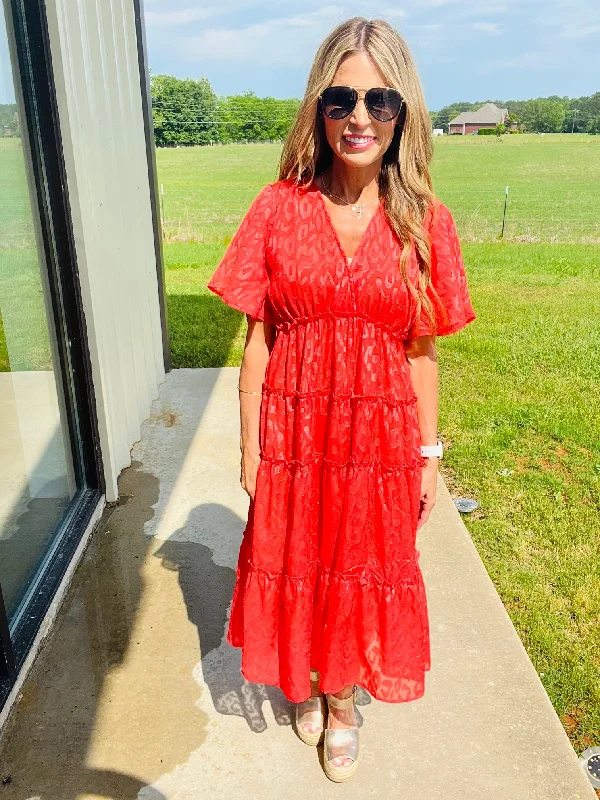 ROAD TRIPPING DRESS- POPPY RED