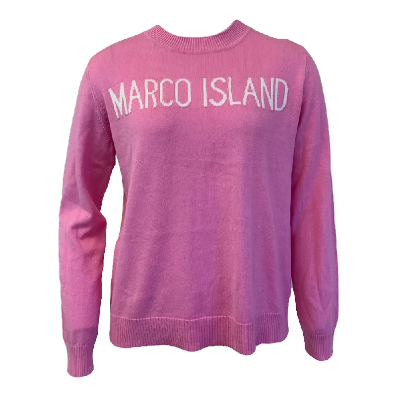 Marco Island Cotton Cashmere Crew Neck Sweater - Bubble Gum