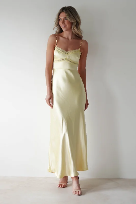 Sophia Soft Lace Maxi Dress | Yellow