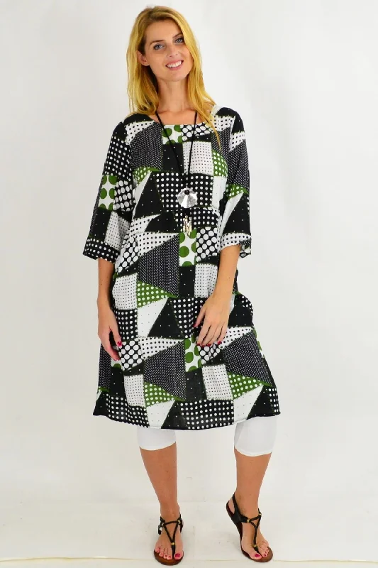 Green Spotty Tunic Dress