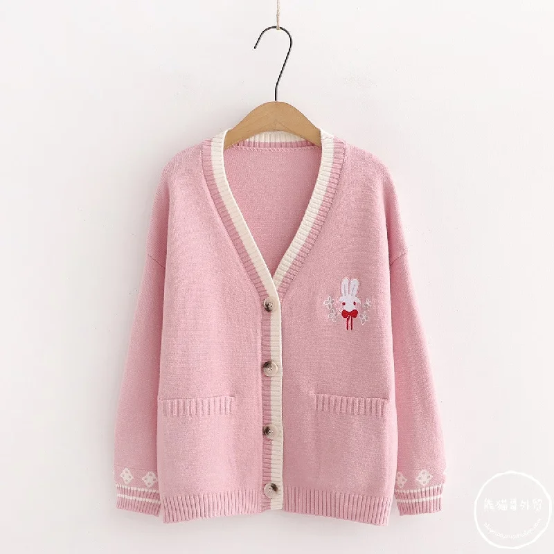 Cute v-neck cardigan sweater  039