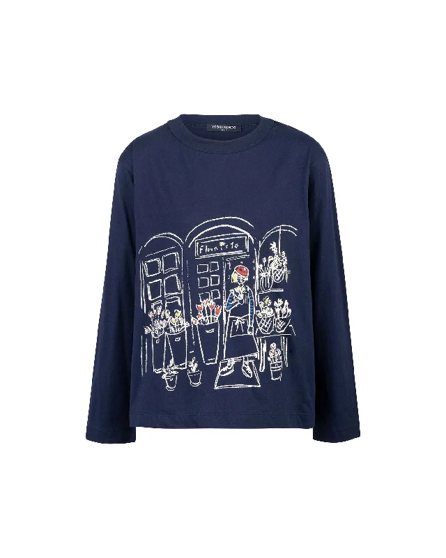 YOSHI KONDO Long Sleeve Tee- Flower Shop