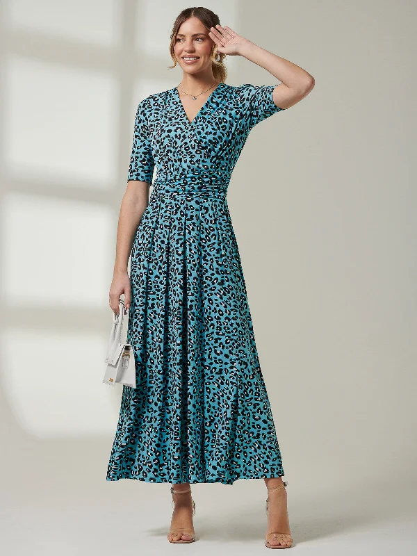 Jolie Moi Molly Jersey Maxi Dress, Blue Animal