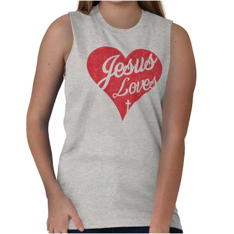 Jesus Loves Sleeveless T-Shirt