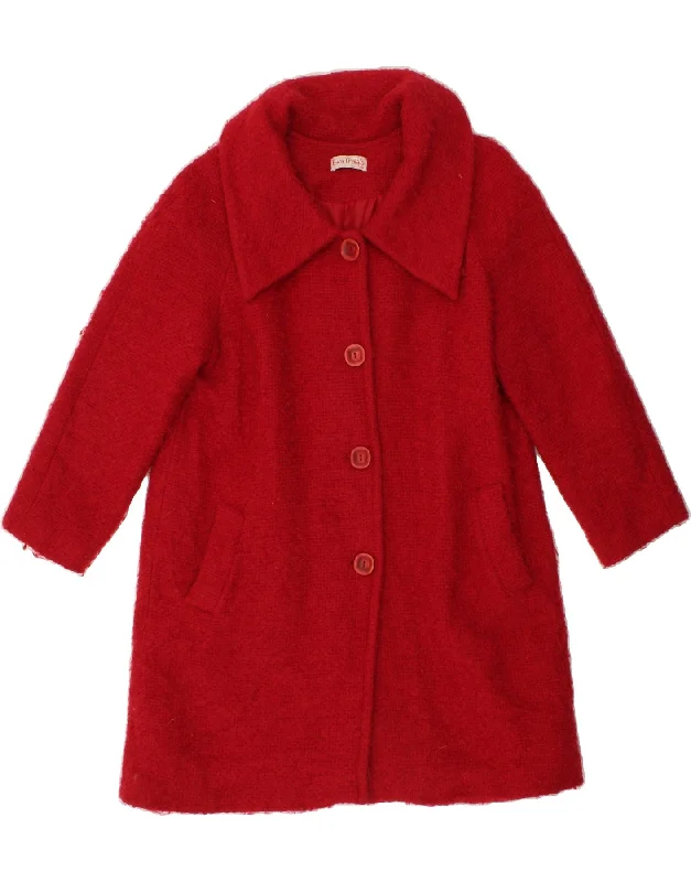 EVA TRALALA Womens Overcoat UK 16 Large Red Wool