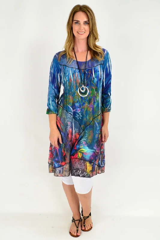 Long Sturts Desert Pea Tunic Dress