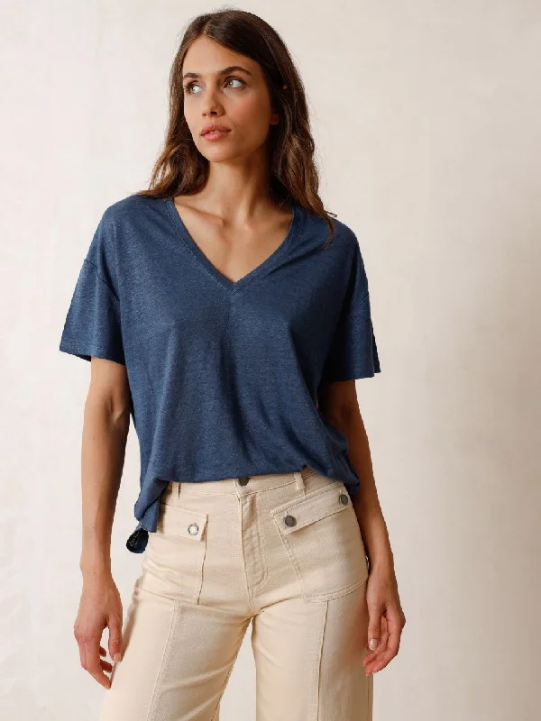 Basic V Neck TShirt - Indigo