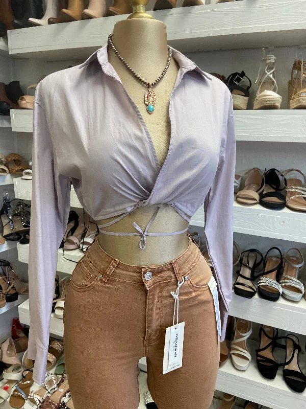 Lilac Wrapped Crop Top