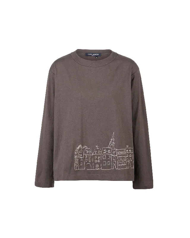 YOSHI KONDO Long Sleeve Tee- Paris Landscape