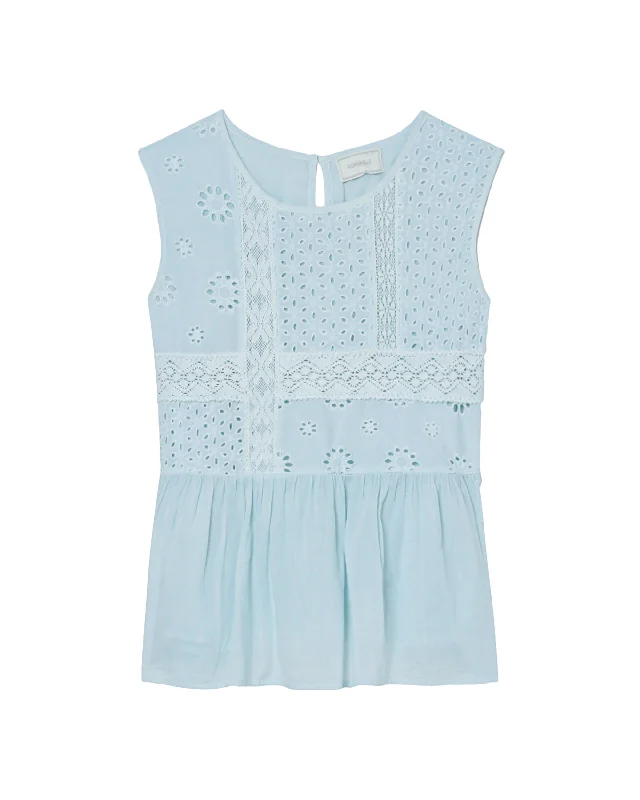 NORAH SUE Embroidery Cotton Vest