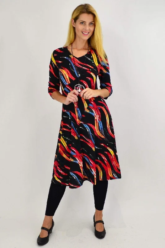 Paint Splash Midi Tunic Dress