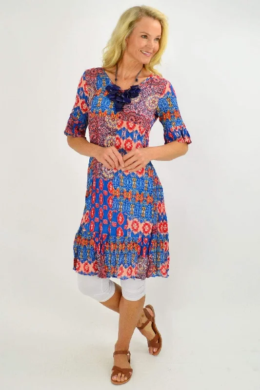 Mayan Blue Tunic Dress