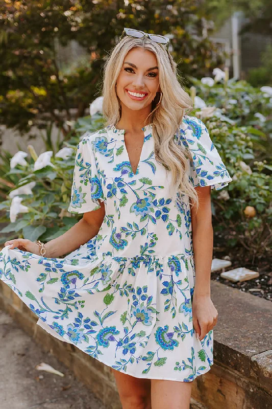 Provence Charm Floral Mini Dress