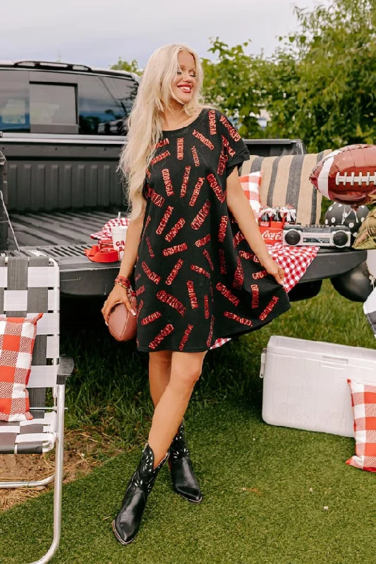 School Spirit Sequin Embroidered Mini Dress in Georgia