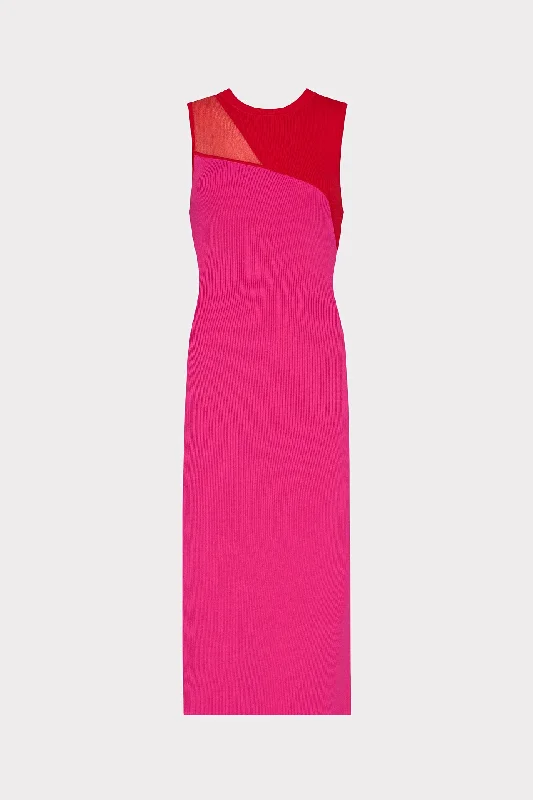 Kyle Color Block Knit Midi Dress