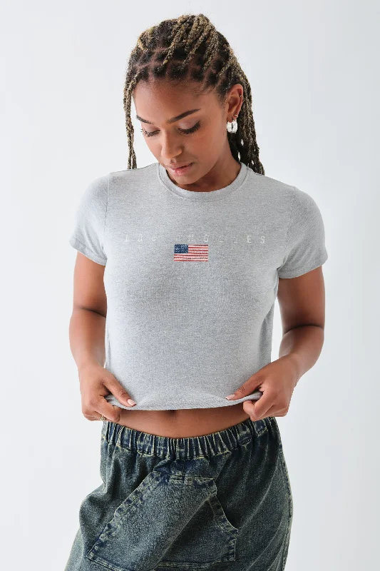 Daisy Street LA Cropped Baby Tee