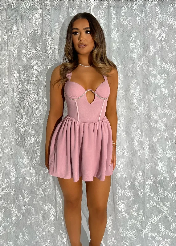 Ballerina Era Skater Mini Dress - Blush Pink