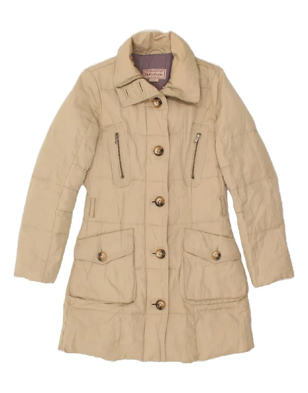 MARLBORO CLASSICS Womens Padded Coat EU 42 Large Beige Polyester