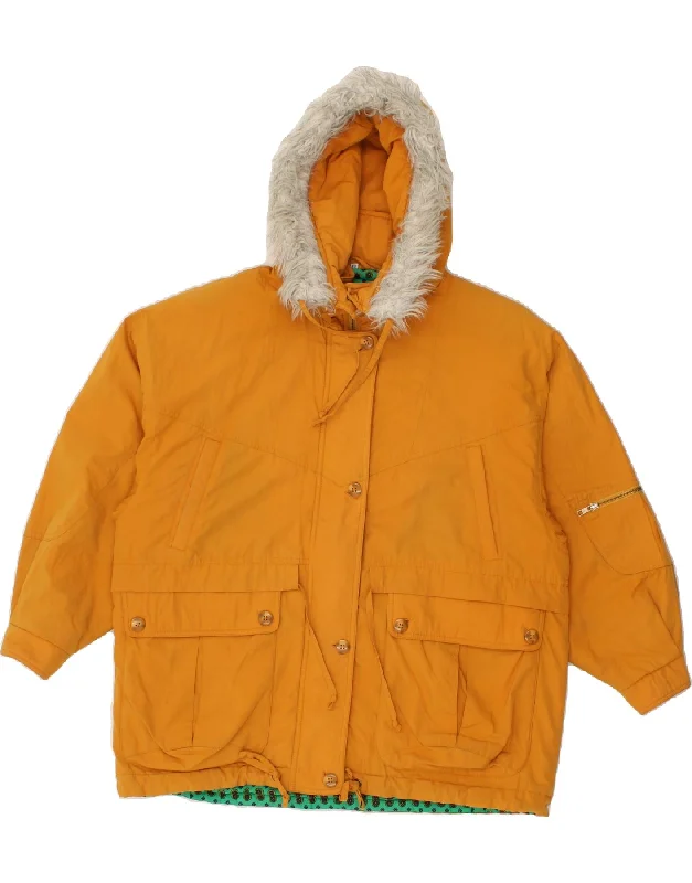 C & A Womens Oversized Hooded Windbreaker Jacket EU 42 Large Yellow