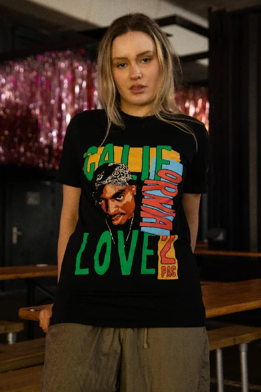 Daisy Street Relaxed T-Shirt with Tupac Cali Love Print