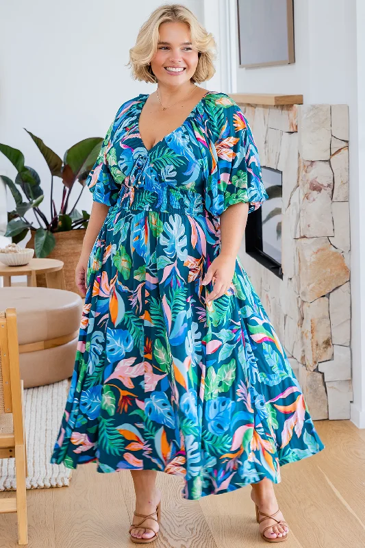 Final Sale | Jade Midi Dress Miami Print