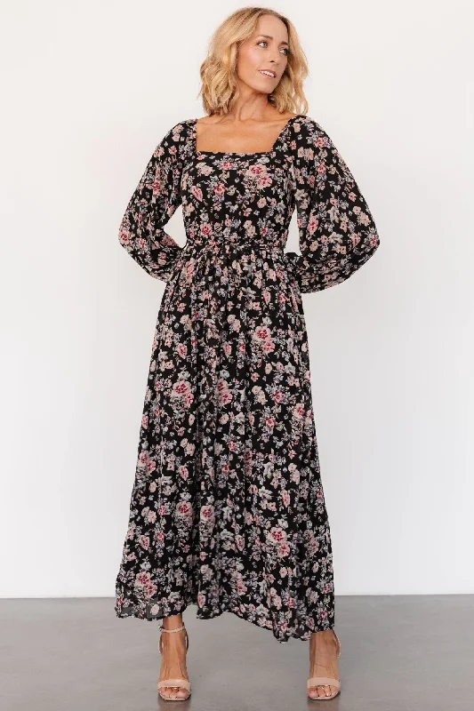 Della Dress | Black Multi Floral