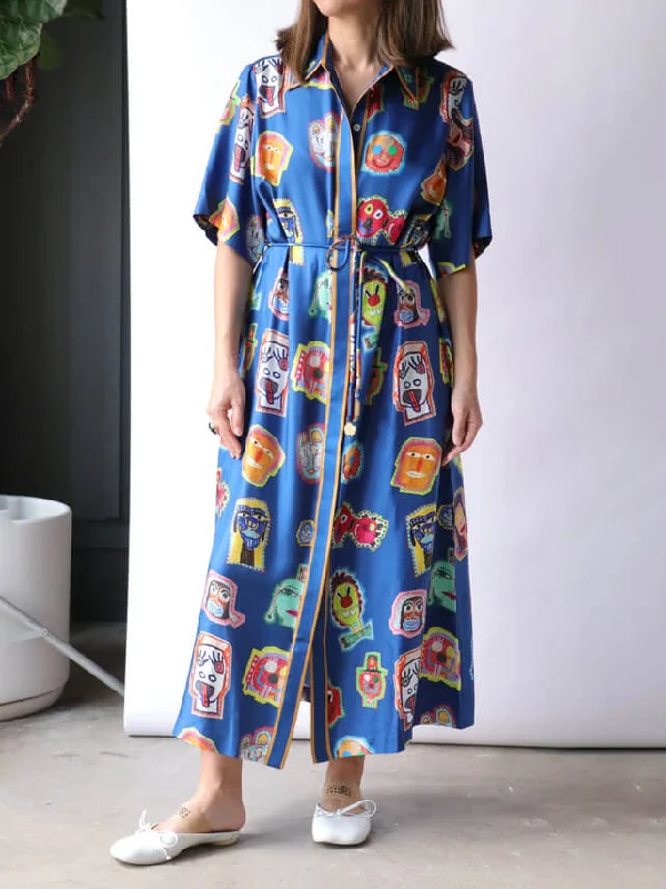 Unique Graffiti Fun Charming Print Midi Dress