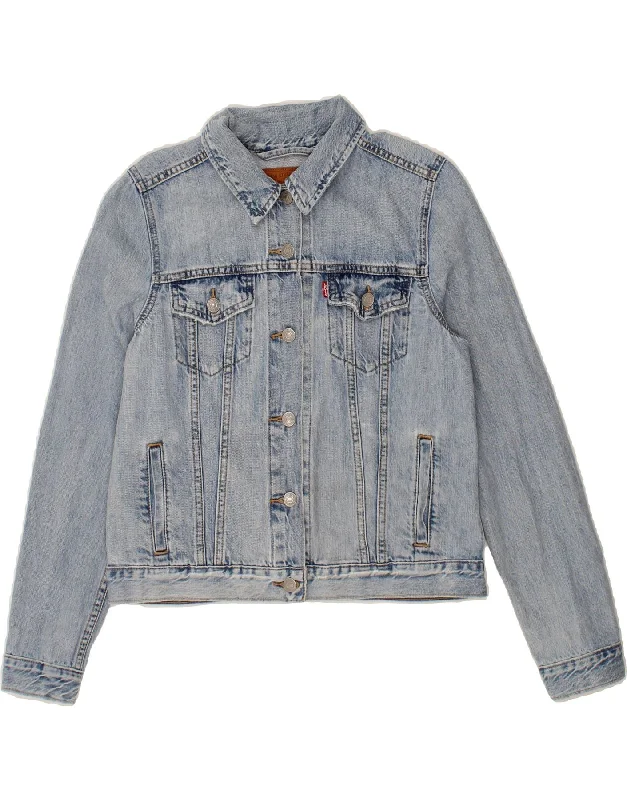 LEVI'S Womens Denim Jacket UK 14 Large Blue Cotton