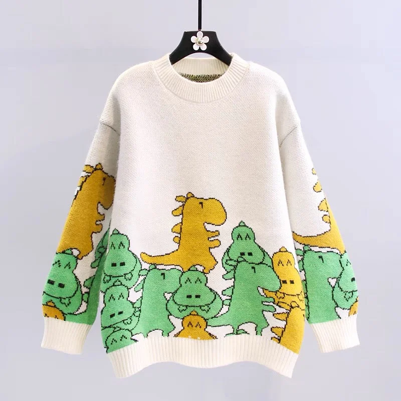 Cute dinosaur long sleeve sweater  033