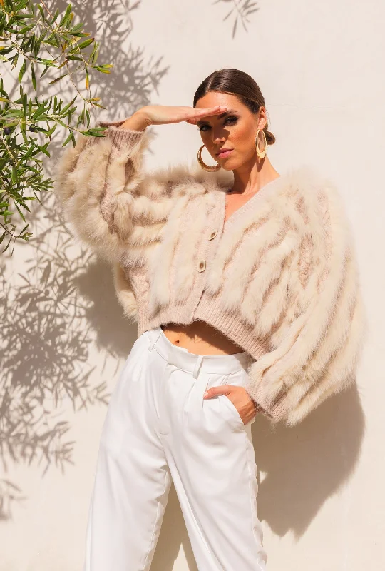 The Furry Fox Cardigan in Cream