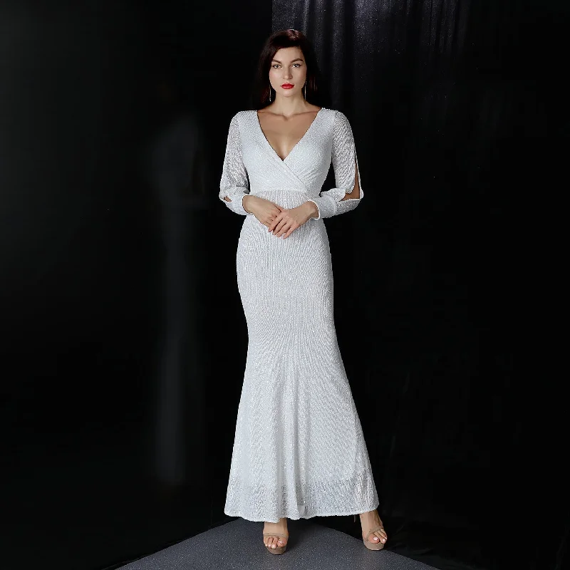 Ella long-sleeve sequined Charming formal fishtail dress